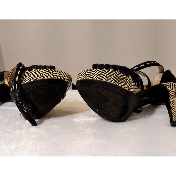 JustFab Open Toe Ankle Strap Platform Pumps 5.5M - Picture 6 of 8